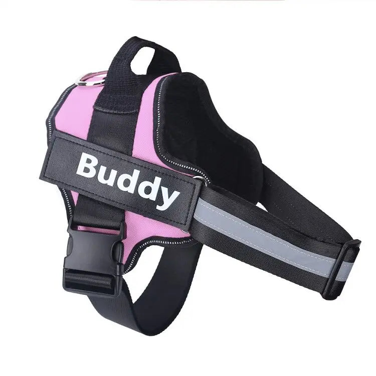 Dog Harness Reflective Breathable Adjustable ID Custom Patch