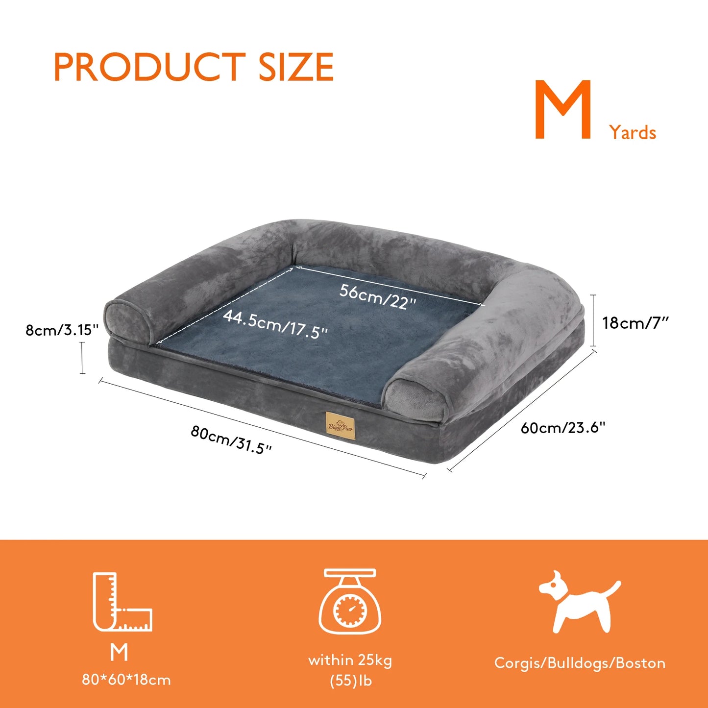 Dog Bed Extra Large Orthopedic Pet Mattress Couch with Removable Washable Cover Soft Sponge Foam