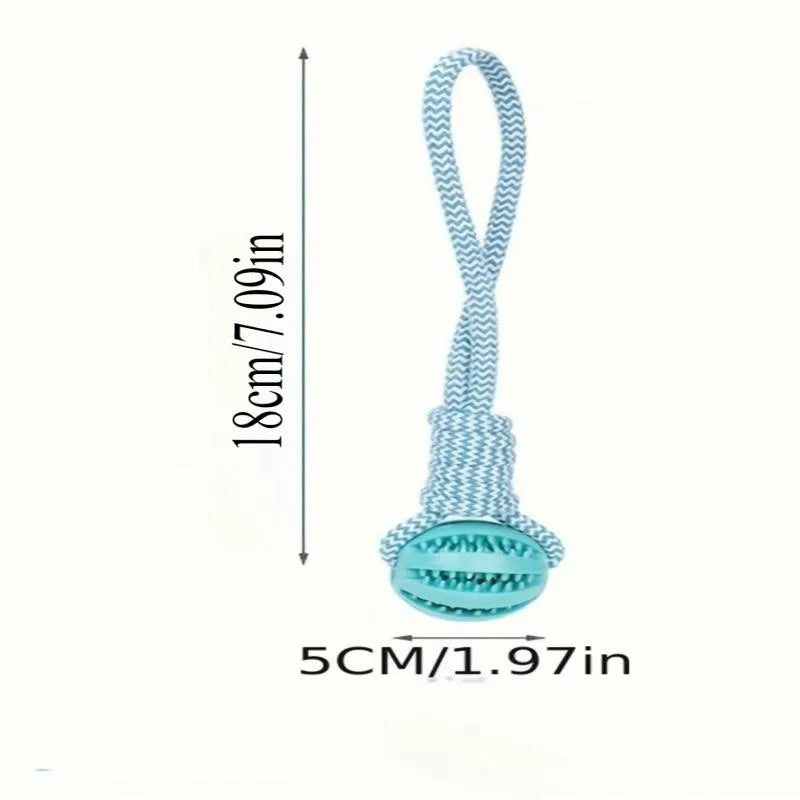 Interactive Dog Treat Ball Chew Resistant Rope Toy with Food Dispensing for Mental Stimulation
