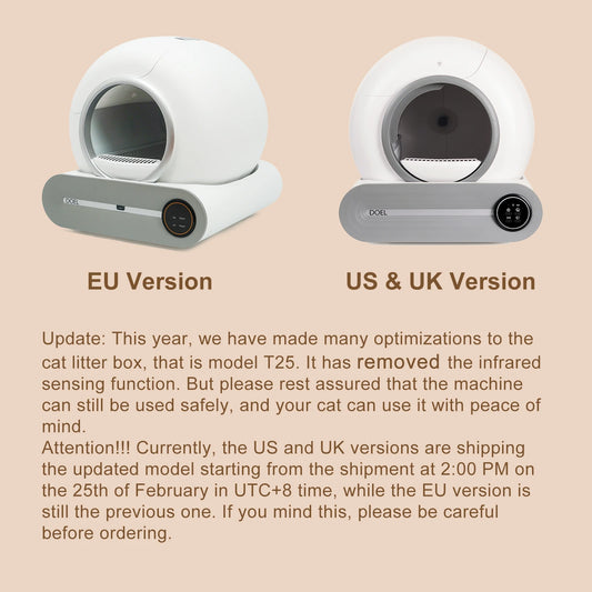 DOEL Self Cleaning Cat Litter Box 65L Automatic Cat Litter Box w/ Trash Bag & Litter Mat Smart Cat Toilet App Control 2.4G WiFi