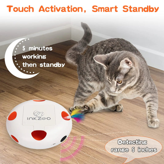 INKZOO Cat Toys, Interactive Cat Toys for Indoor Cats, Smart Interactive , Automatic 7 Holes Whack-A-Mole
