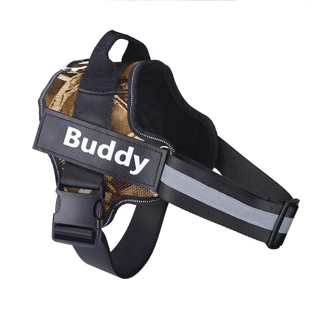 Dog Harness Reflective Breathable Adjustable ID Custom Patch