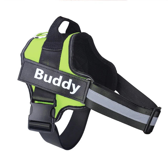 Dog Harness Reflective Breathable Adjustable ID Custom Patch