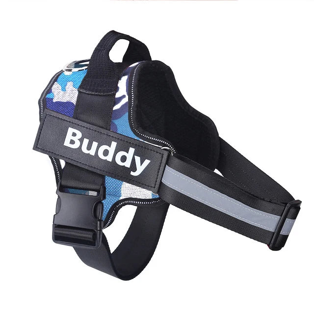 Dog Harness Reflective Breathable Adjustable ID Custom Patch
