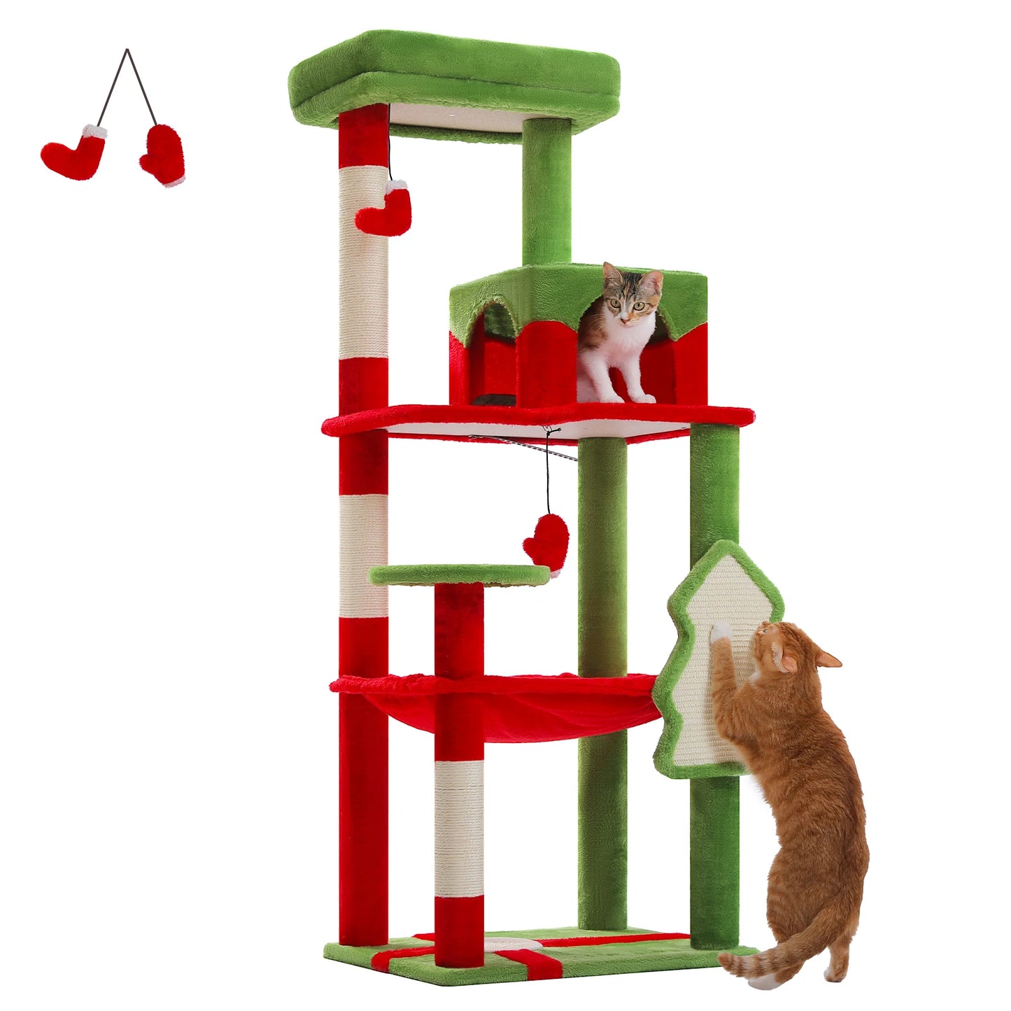 Cat Tree for Indoor, 5-Level Cat Tower for Large Cats, Sisal Covered Scratching Posts