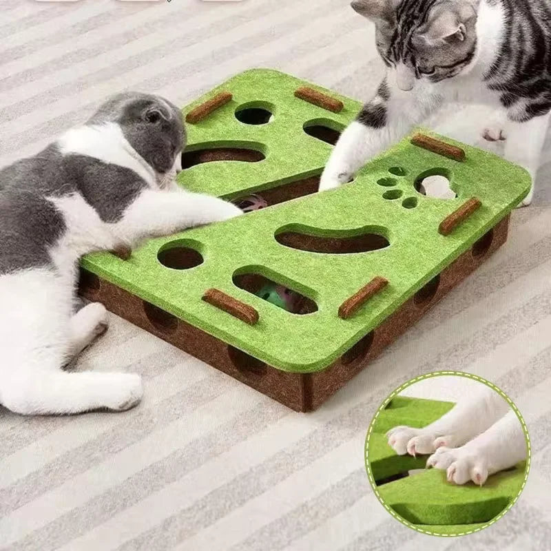 Pet cat entertainment maze ball-digging toy