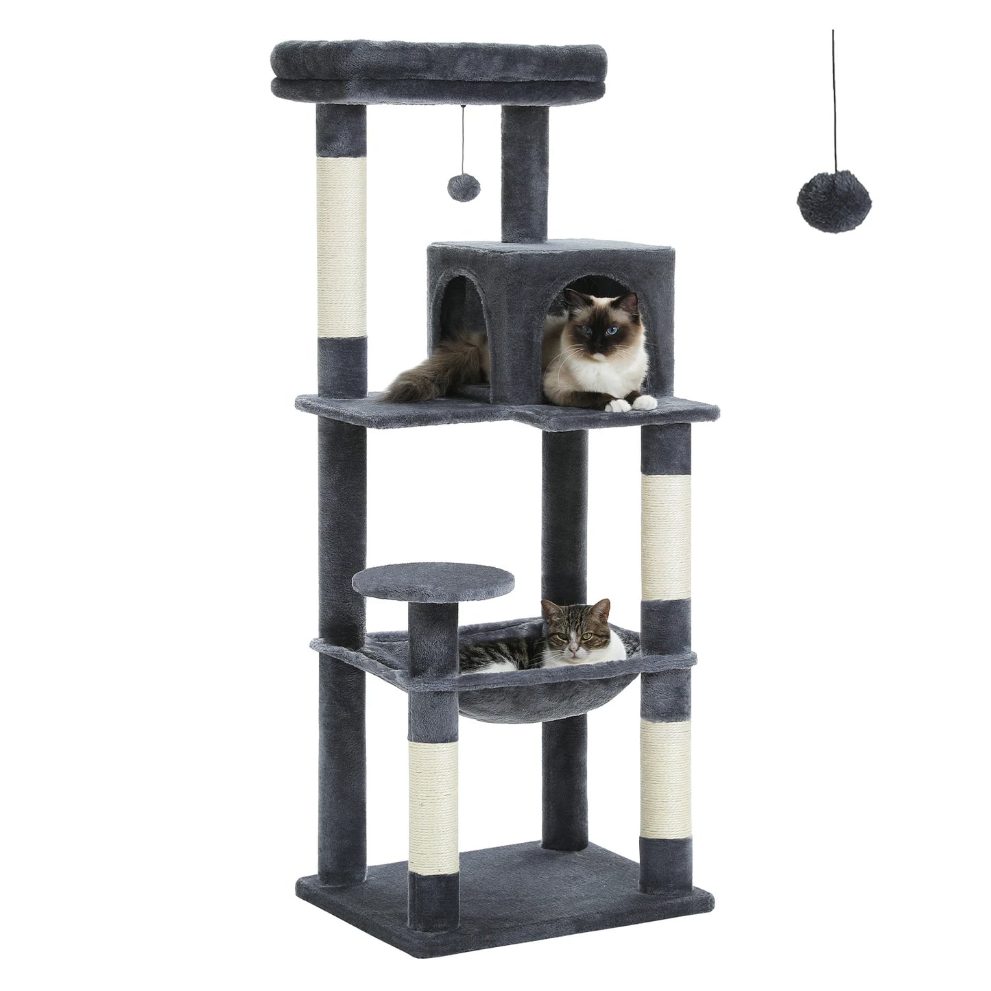 Cat Tree for Indoor, 5-Level Cat Tower for Large Cats, Sisal Covered Scratching Posts