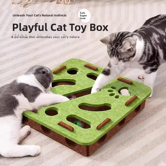 Pet cat entertainment maze ball-digging toy