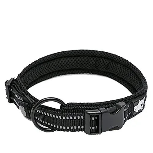 Truelove Cat, Dog Collar, Nylon Adjustable Webbing, Padded Soft Reflective Durable Heavy Duty Training