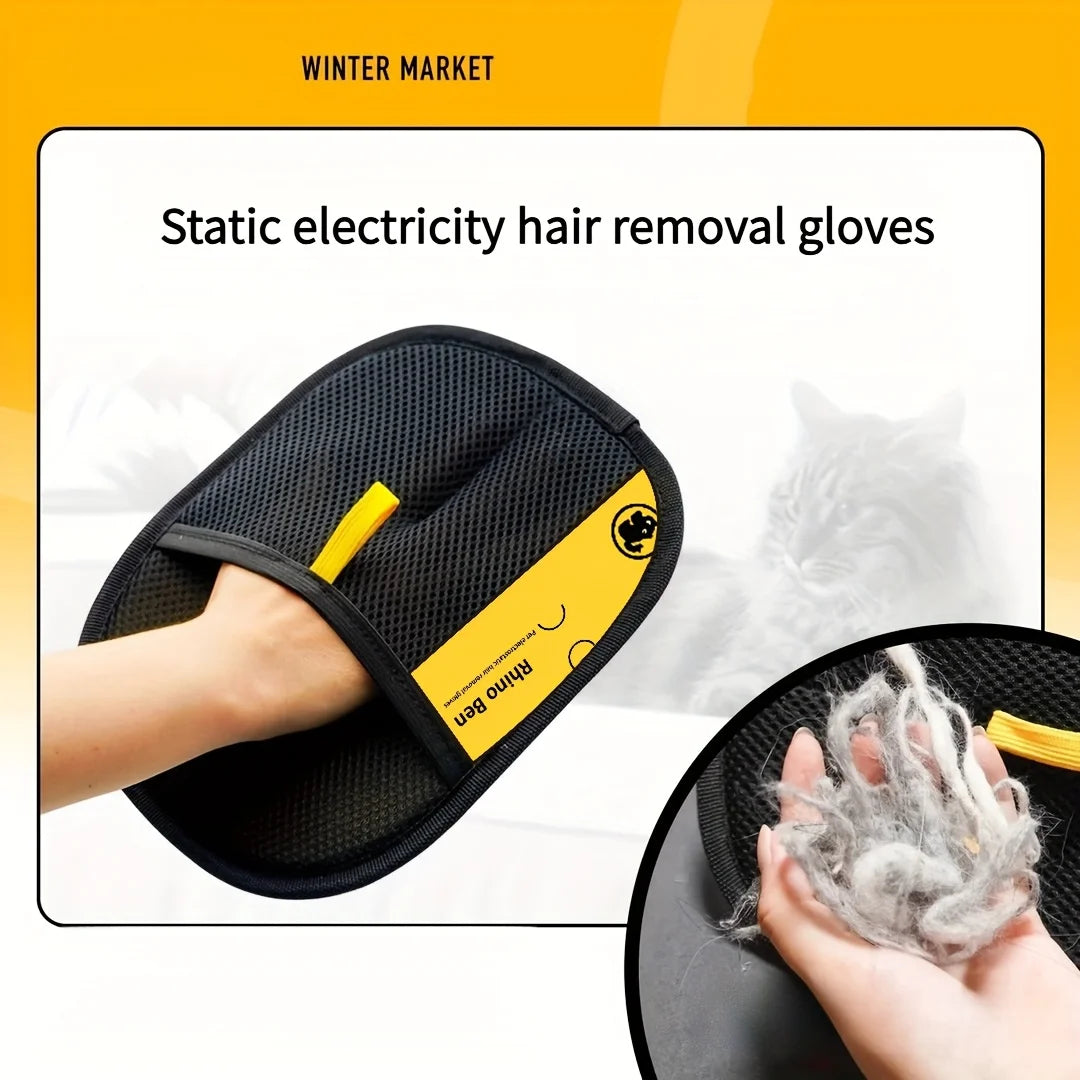 2-Piece Pet Hair Removal Gloves – Double-Sided Cat Brushes