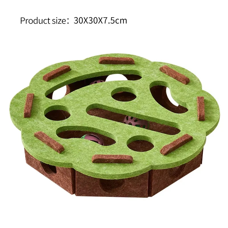 Pet cat entertainment maze ball-digging toy