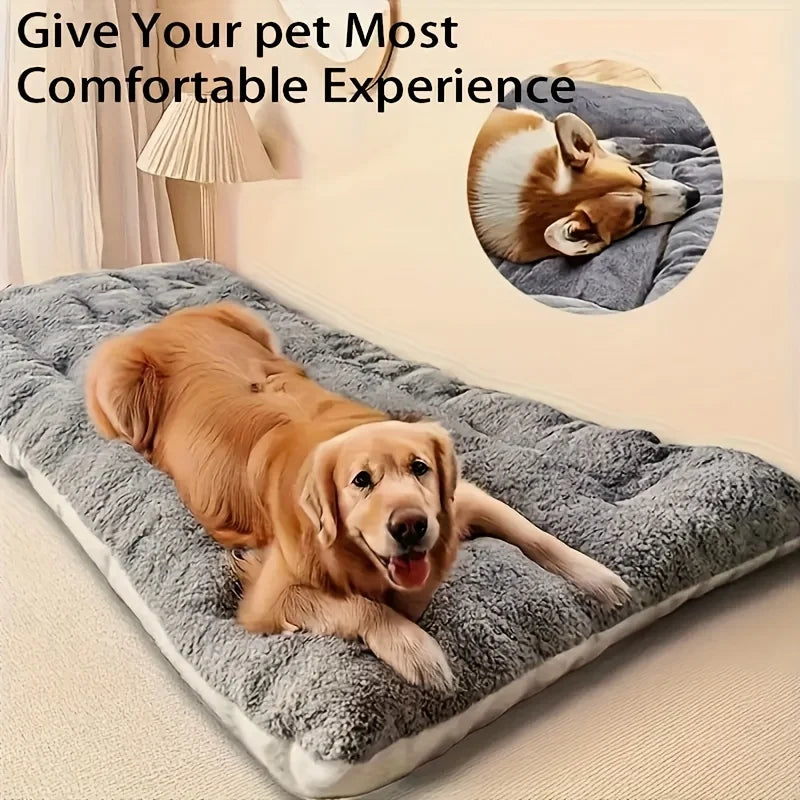 Oversized Plush Do/ Cat Bed, Sofa Crate Pad, Ultra Soft Polyester Pet Mat