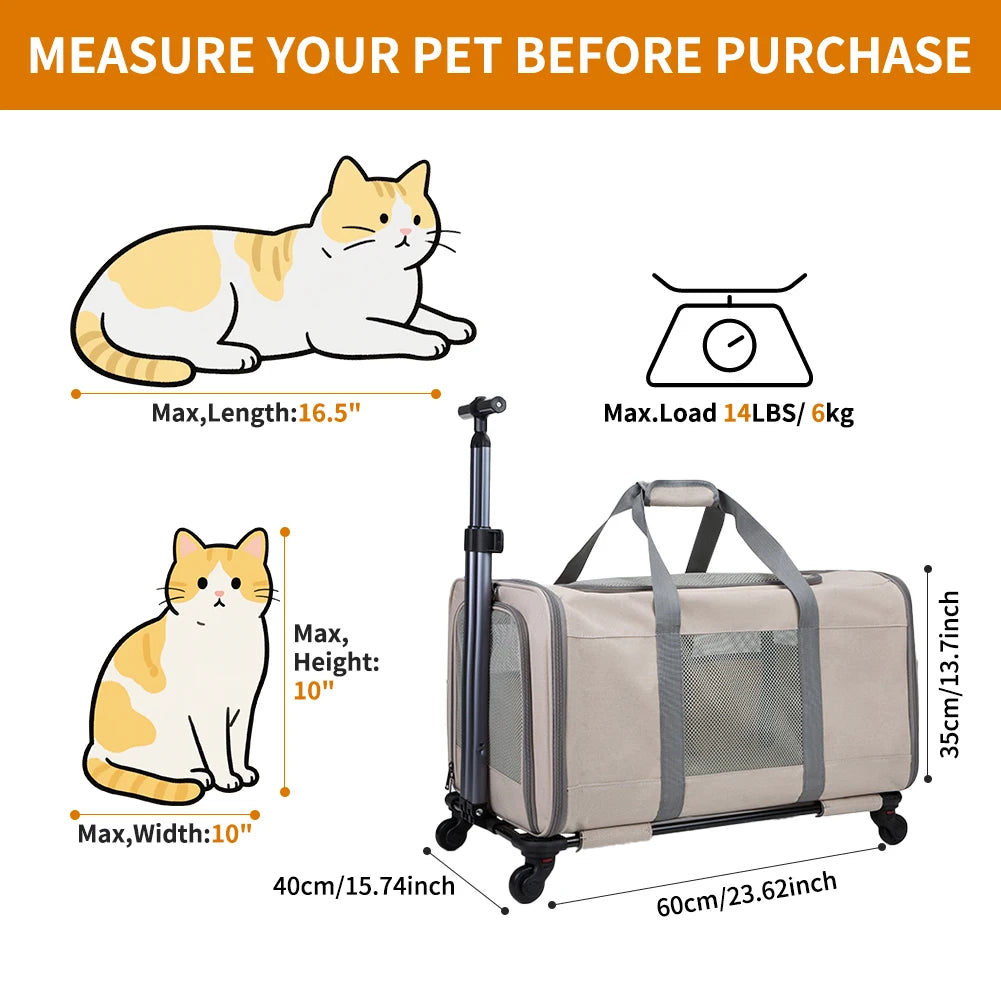 Cat trolley for 2 cats – Cat transport with wheels for 2 animals