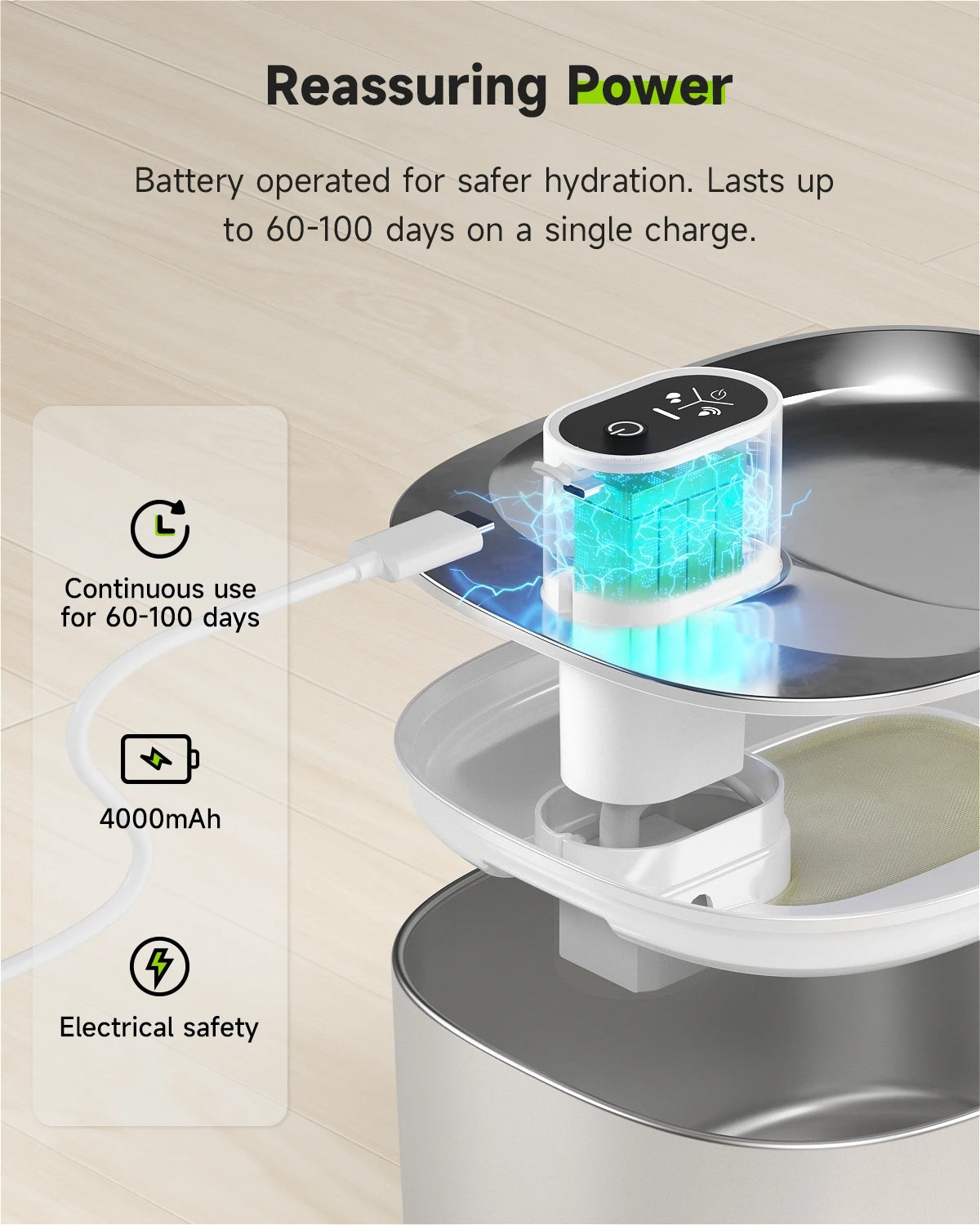 APETDOLA 4L Wireless Cat Water Fountain Auto Sensor For Cats and Dog