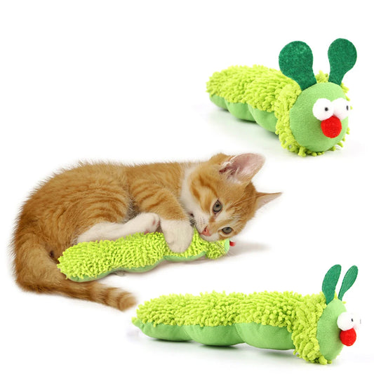 Cat Chew Toys Caterpillar Catnip Interaction Toy Clean Mouth Kitten Toy