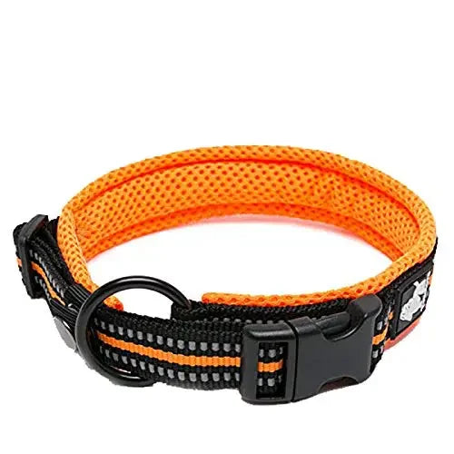 Truelove Cat, Dog Collar, Nylon Adjustable Webbing, Padded Soft Reflective Durable Heavy Duty Training