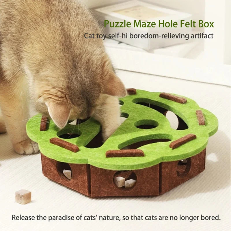 Pet cat entertainment maze ball-digging toy