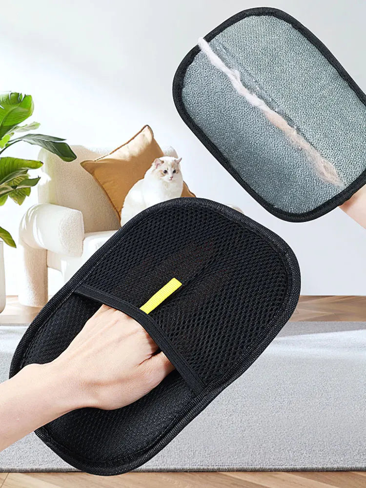 Brush Pet Hair Remover Gloves for Dog Cat with Long/Short/Curly Hair