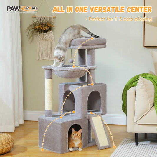 Multi-Level Cat Tower with Sisal Scratching Post,  Scratching Pad