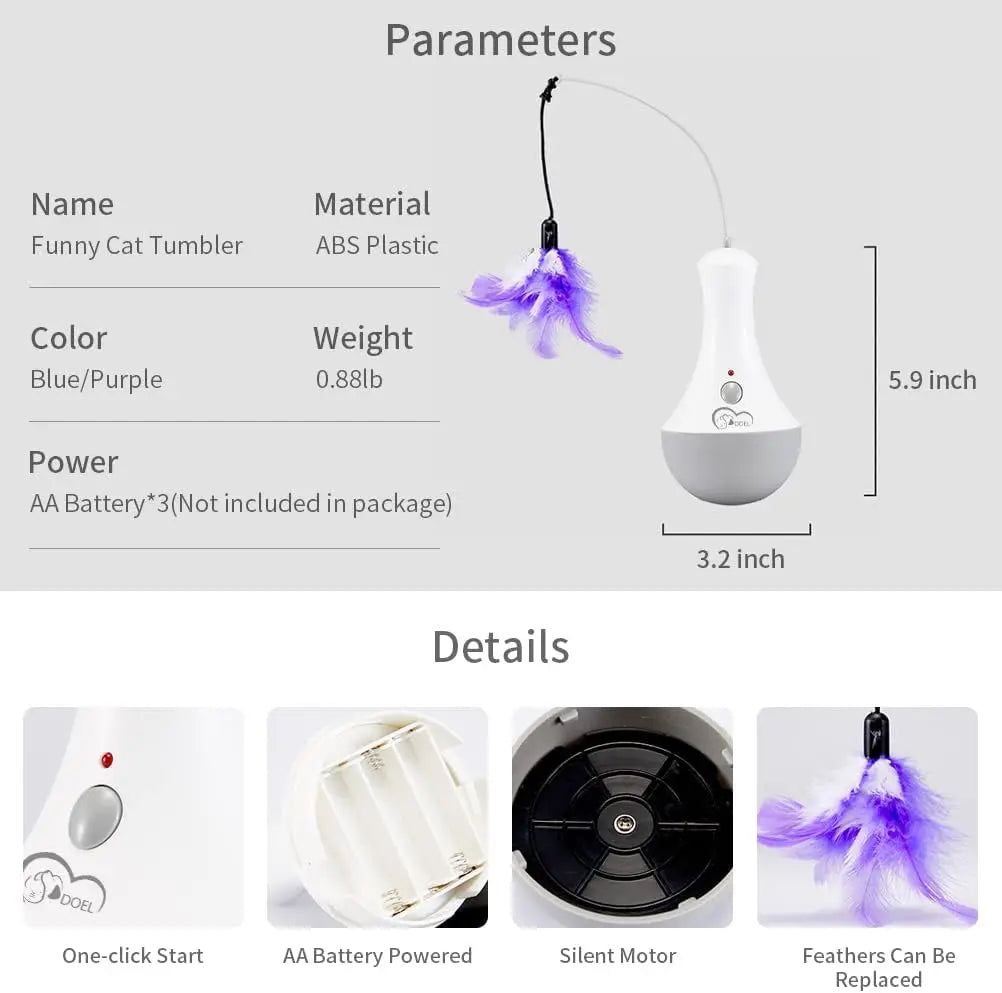 Cat Interactive Toys Funny Feather Kitten Teaser Automatic Toy
