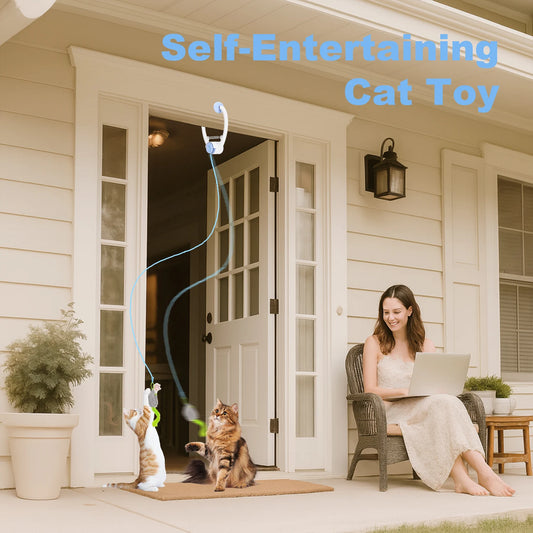 Cat Toys Electric Door Hanging  Interactive USB Rechargeable Self Play Toy Retractable