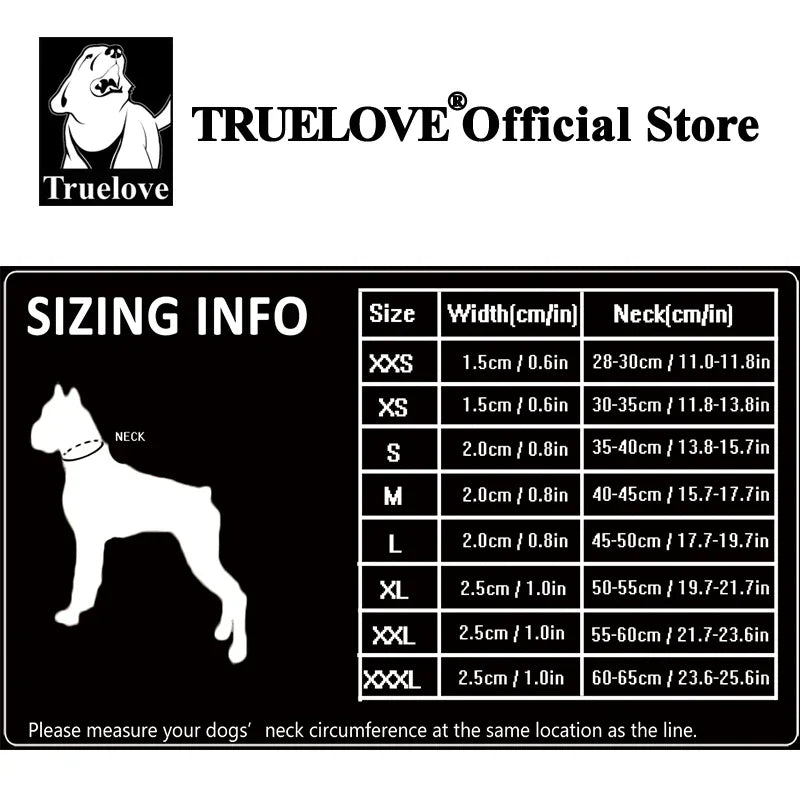 Truelove Cat, Dog Collar, Nylon Adjustable Webbing, Padded Soft Reflective Durable Heavy Duty Training