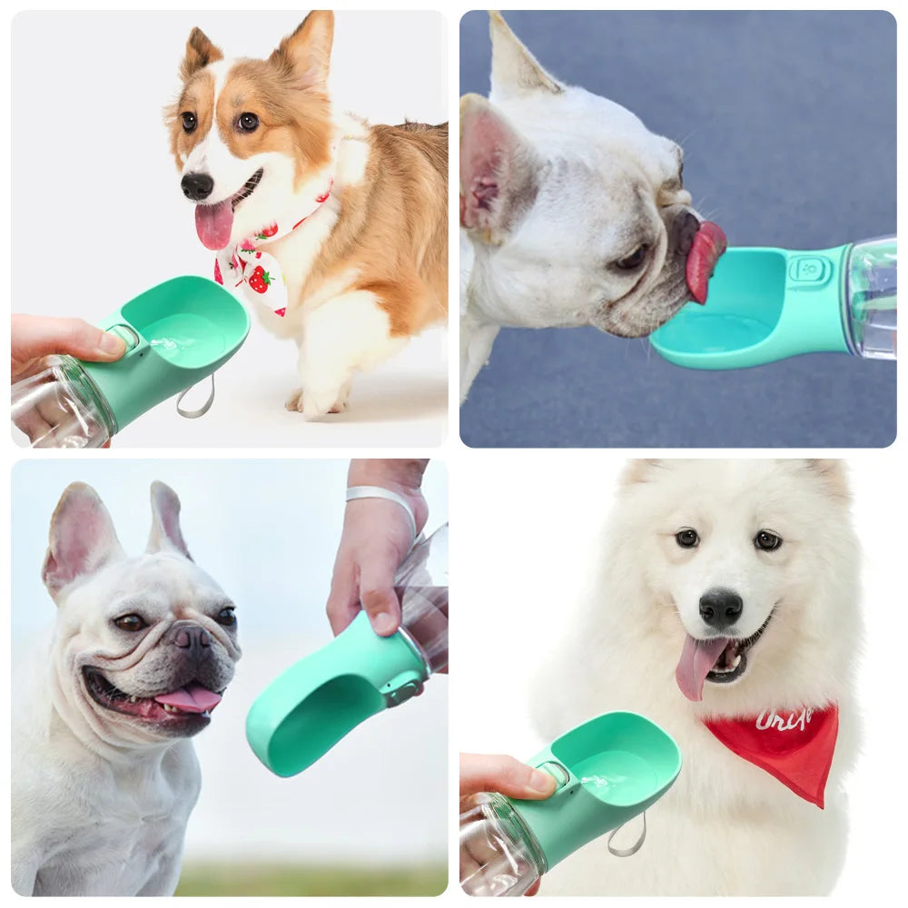 Portable Water Bottle - Small Large Dogs Cat Leakproof Walking Drinking Bowls