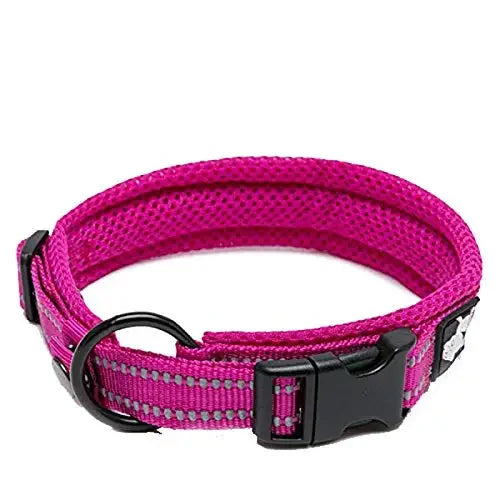 Truelove Cat, Dog Collar, Nylon Adjustable Webbing, Padded Soft Reflective Durable Heavy Duty Training