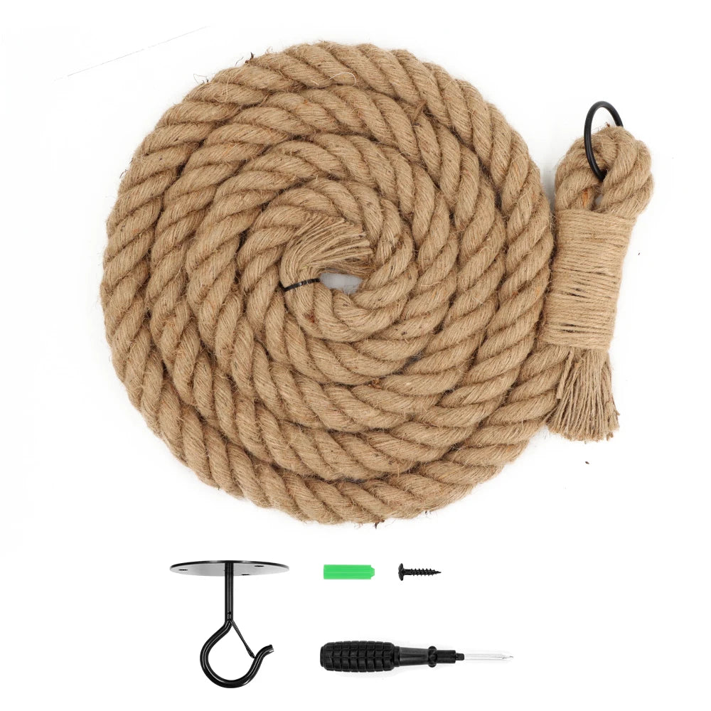 Cat climbing rope with hook suitable for indoor and outdoor