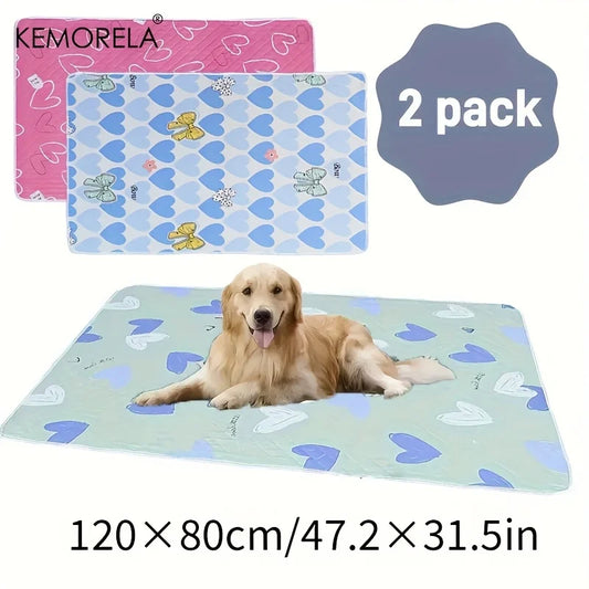 2PCS Washable Dog Cat Urine Pads Reusable Training Pad