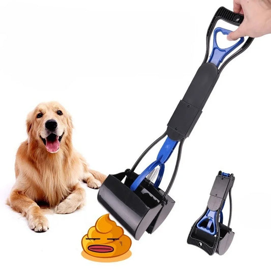 Dog Pooper Scooper Long Handle Jaw Poop Scoop Foldable Animal Feces Cleaner