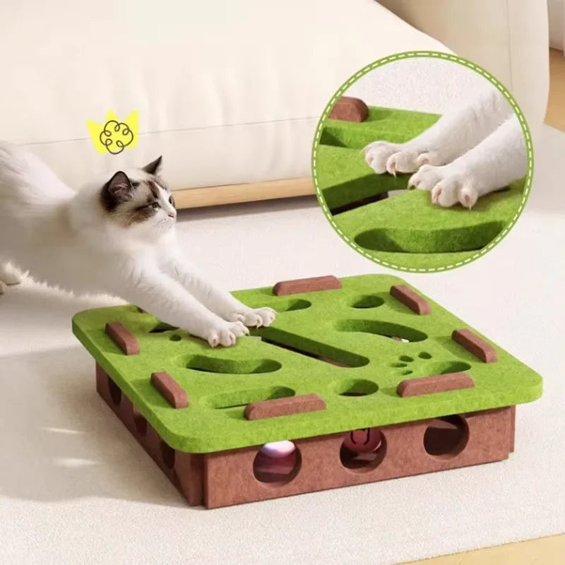 Pet cat entertainment maze ball-digging toy