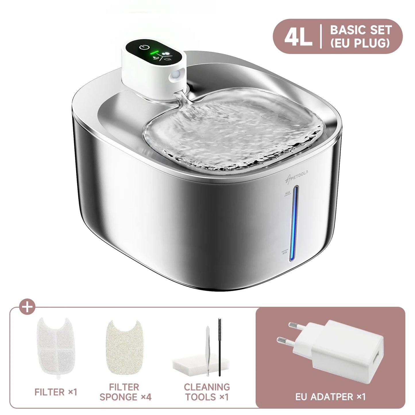 APETDOLA 4L Wireless Cat Water Fountain Auto Sensor For Cats and Dog