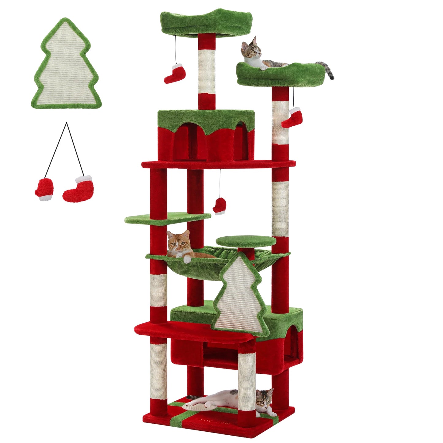 Large Cat Tree and Tower for Indoor Cats With Sisal-Covered Scratching Posts