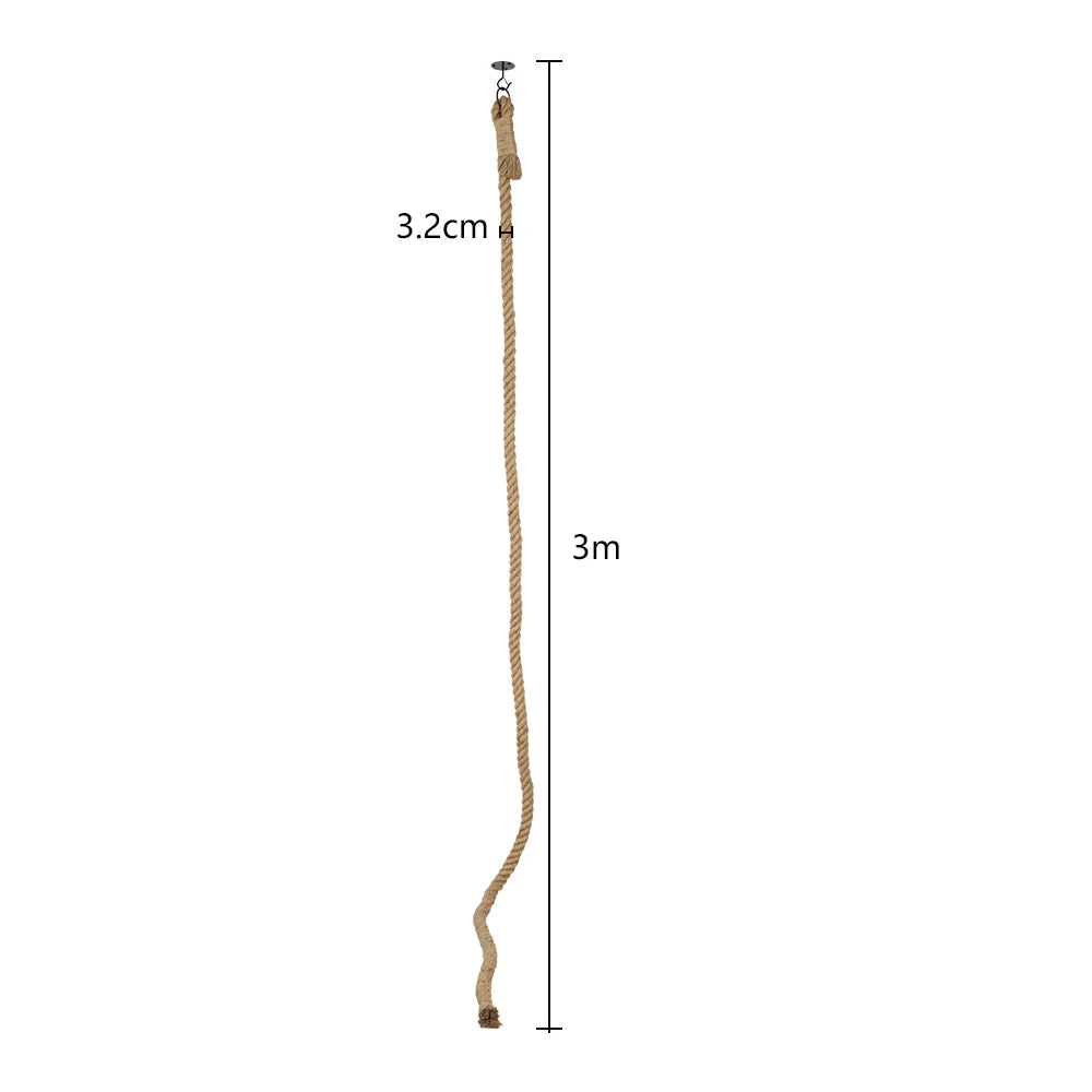 Cat climbing rope with hook suitable for indoor and outdoor