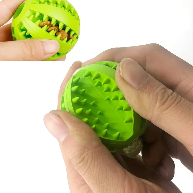 Interactive Dog Treat Ball Chew Resistant Rope Toy with Food Dispensing for Mental Stimulation