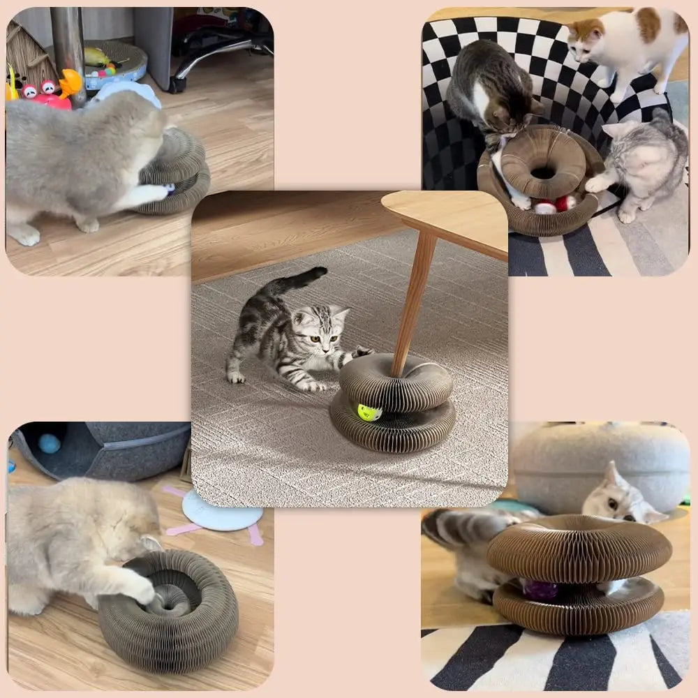 Interactive Tower Cat Toy Turntable Roller Balls, Teaser Puzzle Track