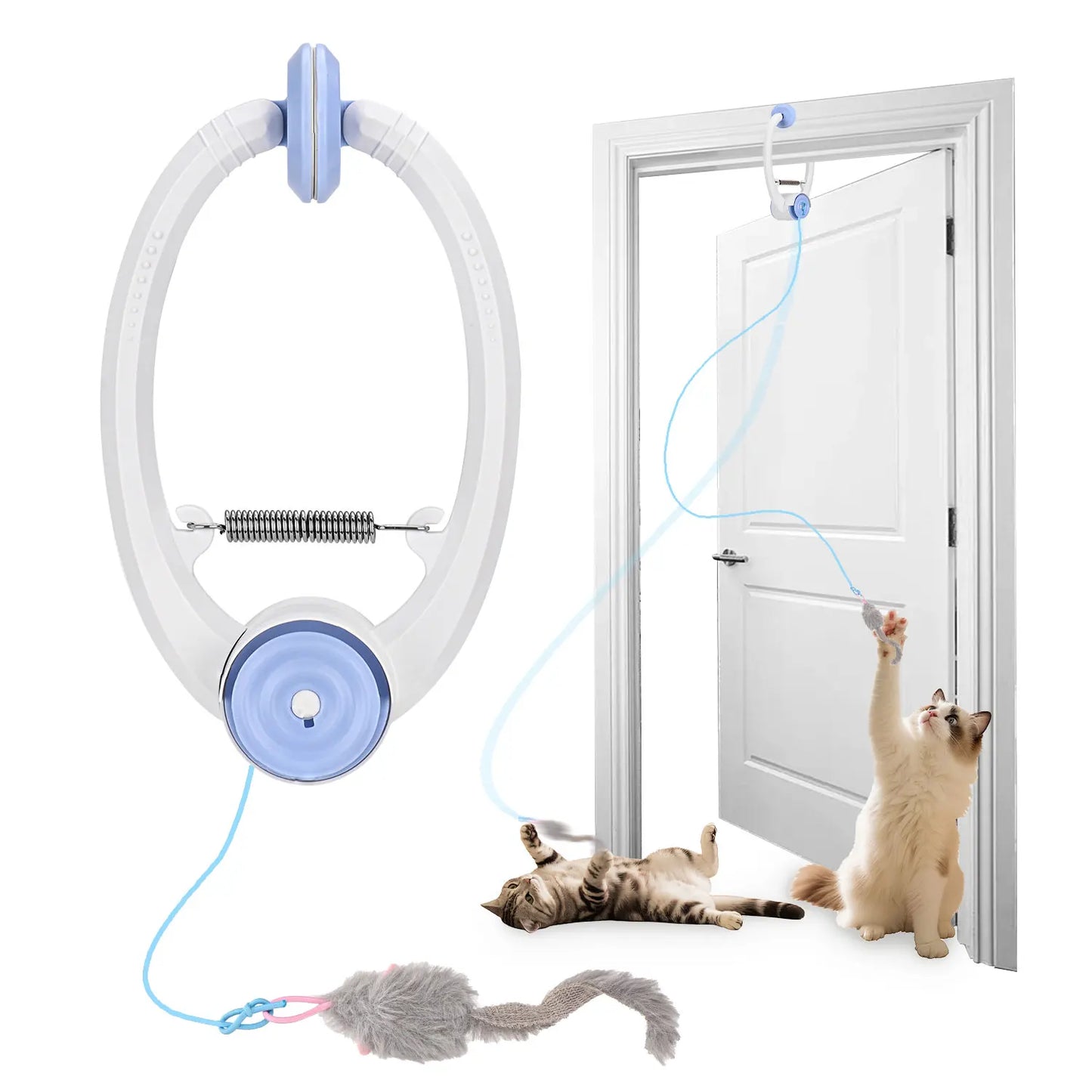 Cat Toys Electric Door Hanging  Interactive USB Rechargeable Self Play Toy Retractable