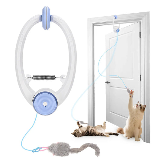 Cat Toys Electric Door Hanging  Interactive USB Rechargeable Self Play Toy Retractable