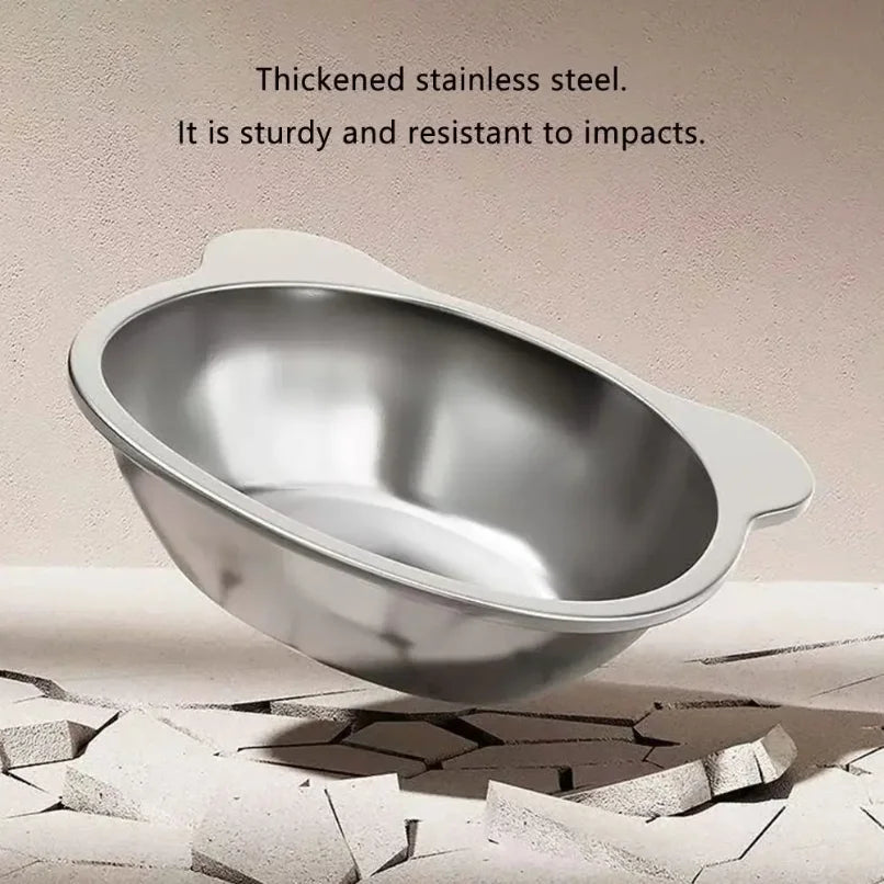 Raised Cat Bowls Tilted Stainless Steel Shatter-resistant Elevated 15°