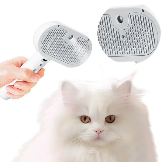 3 in 1 Cat Steam Brush Cat Grooming Brush with Release Button, Cat Brush Pet Hair Cleaning Brush/Comb for Cats Dogs