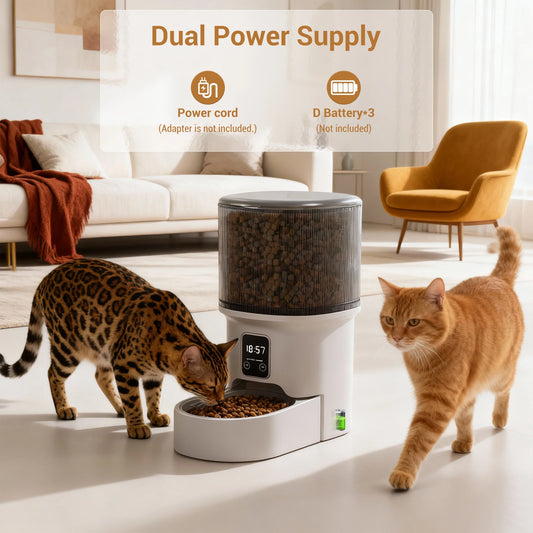 Programmable 4L Automatic Pet Feeder for Small Dogs Cats, Up to 6 Meals Daily, Timer/Portion Control