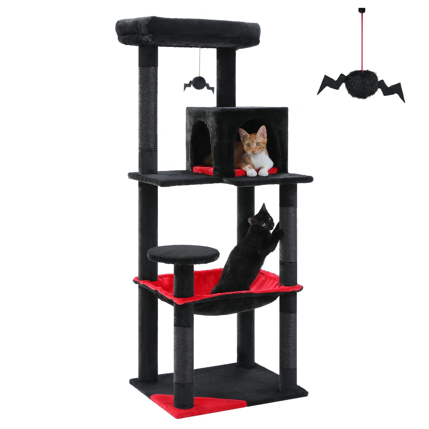 Cat Tree for Indoor, 5-Level Cat Tower for Large Cats, Sisal Covered Scratching Posts