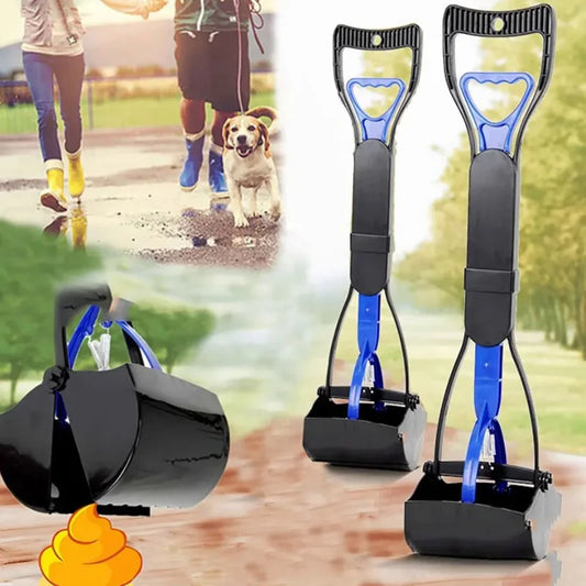 Dog Pooper Scooper Long Handle Jaw Poop Scoop Foldable Animal Feces Cleaner