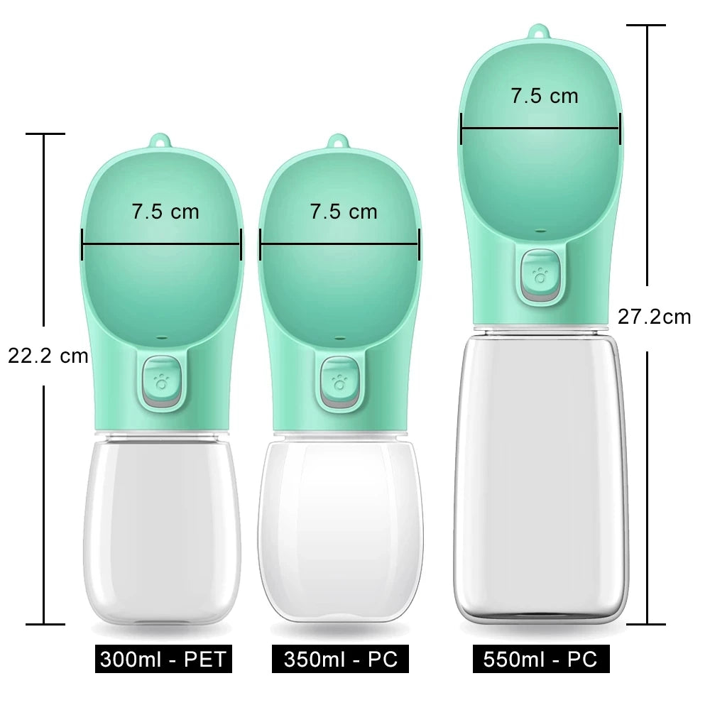Portable Water Bottle - Small Large Dogs Cat Leakproof Walking Drinking Bowls