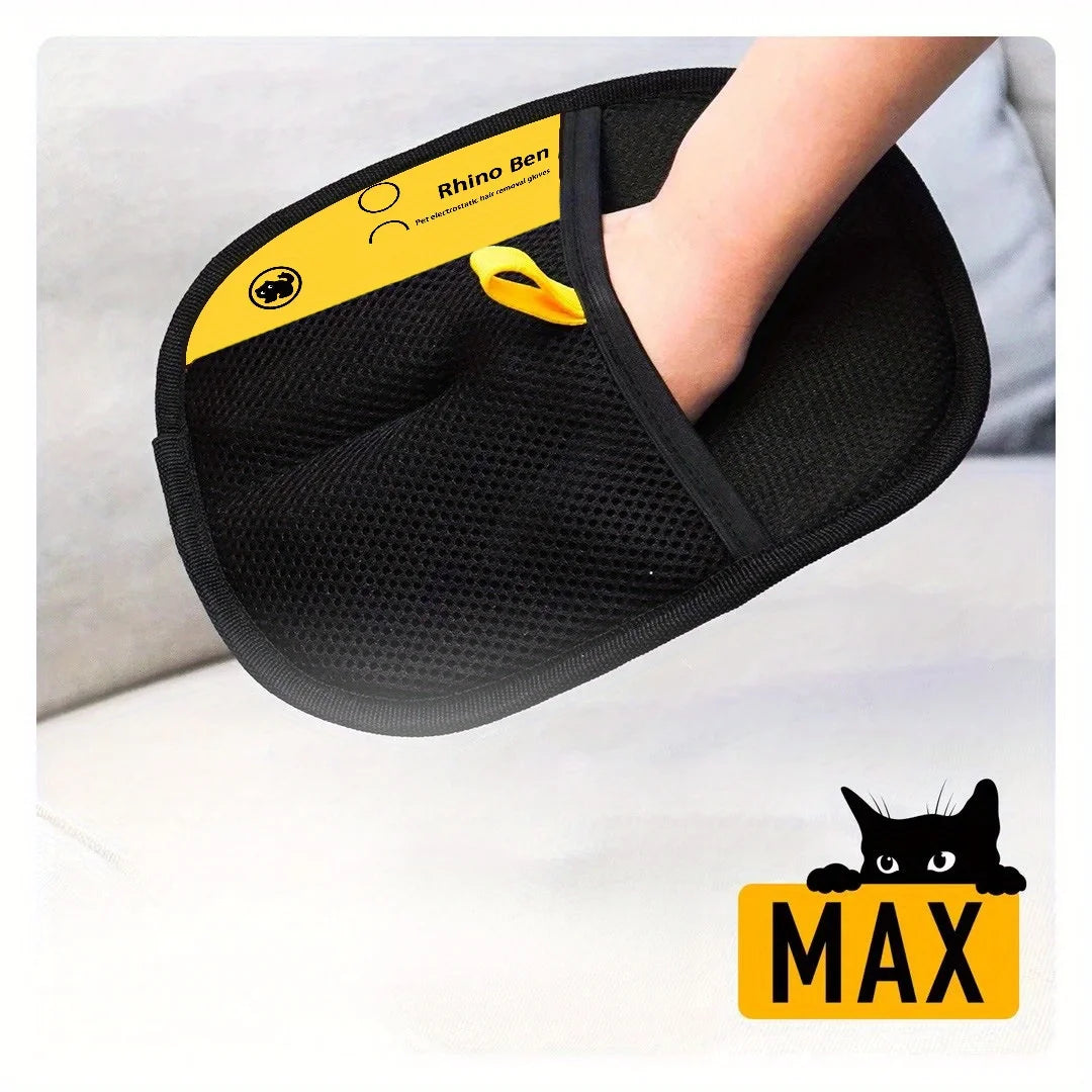 2-Piece Pet Hair Removal Gloves – Double-Sided Cat Brushes