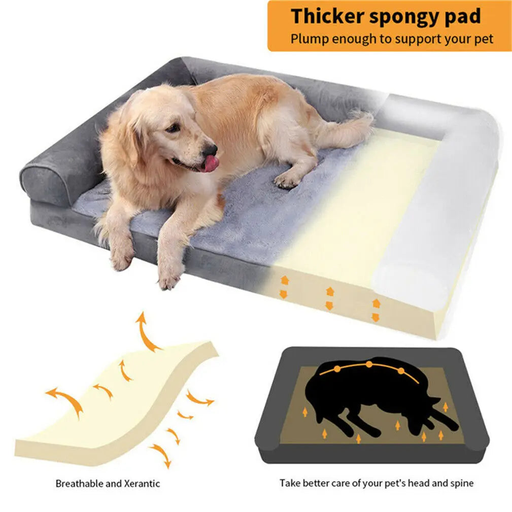 Dog Bed Extra Large Orthopedic Pet Mattress Couch with Removable Washable Cover Soft Sponge Foam