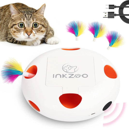 INKZOO Cat Toys, Interactive Cat Toys for Indoor Cats,  Smart Interactive , Automatic 7 Holes  Whack-A-Mole